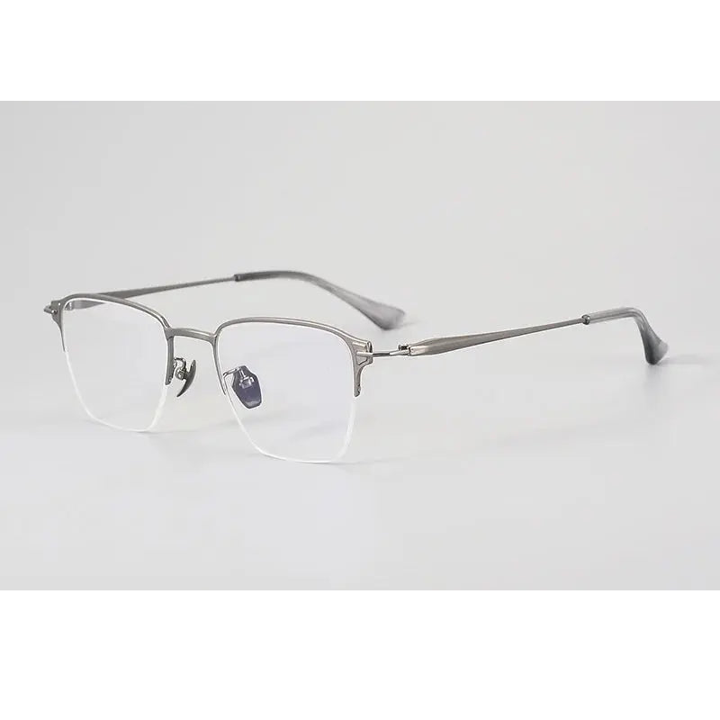 Chashma Unisex Semi Rim Big Polygon Square Titanium Eyeglasses 881485