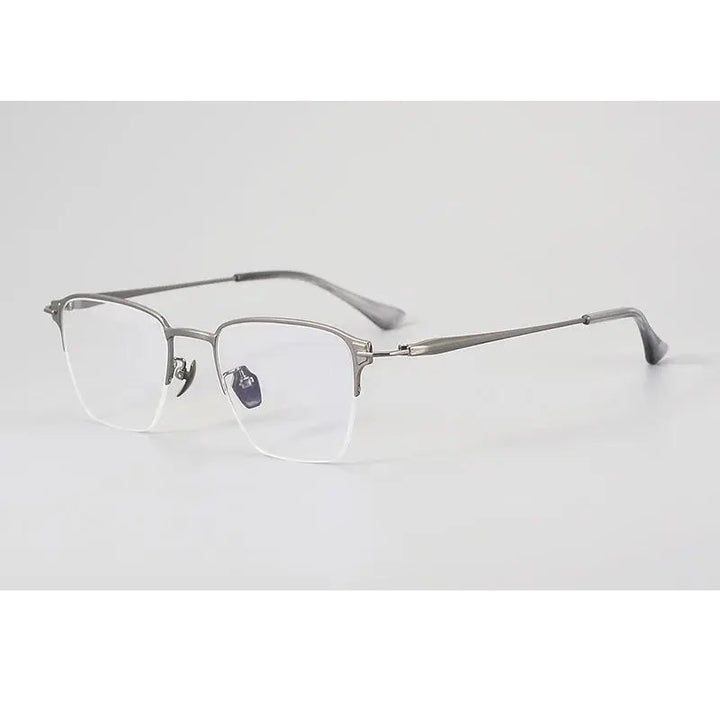 Chashma Unisex Semi Rim Big Polygon Square Titanium Eyeglasses 881485