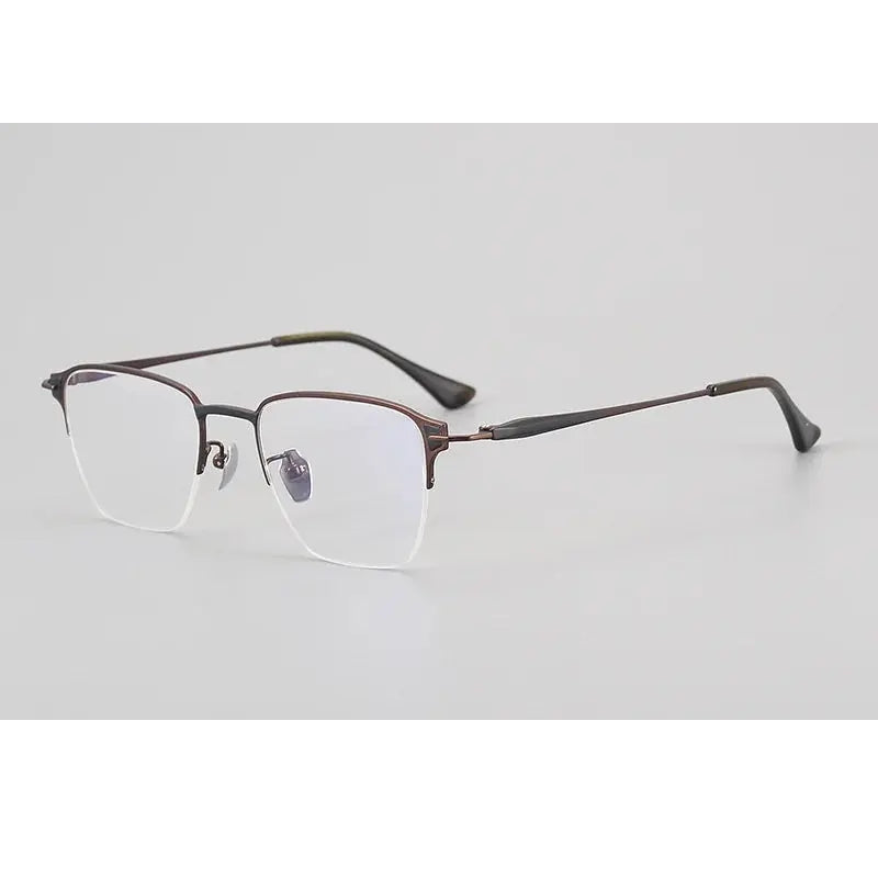 Chashma Unisex Semi Rim Big Polygon Square Titanium Eyeglasses 881485
