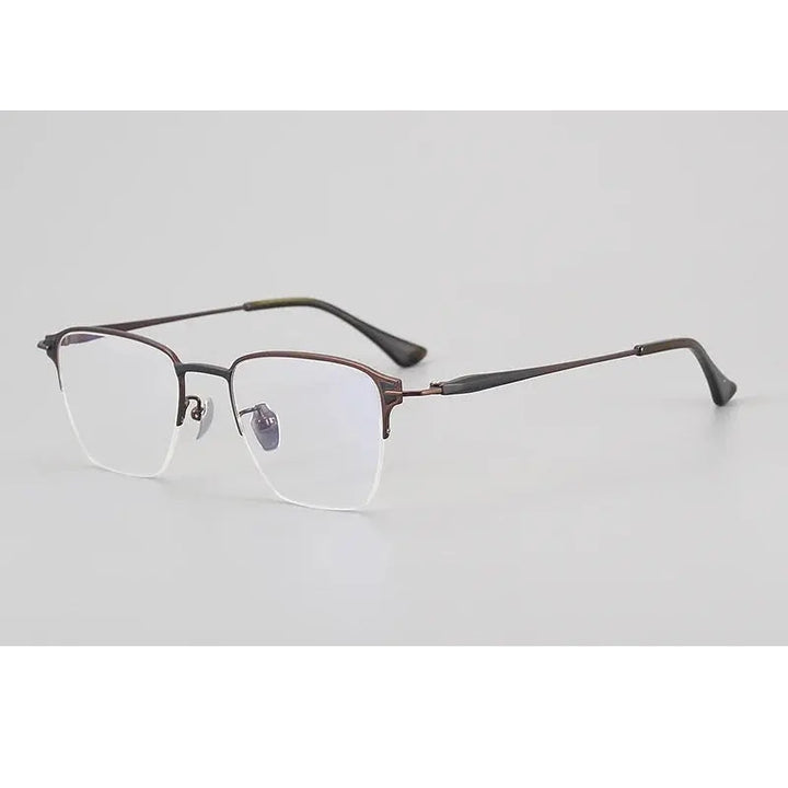 Chashma Unisex Semi Rim Big Polygon Square Titanium Eyeglasses 881485