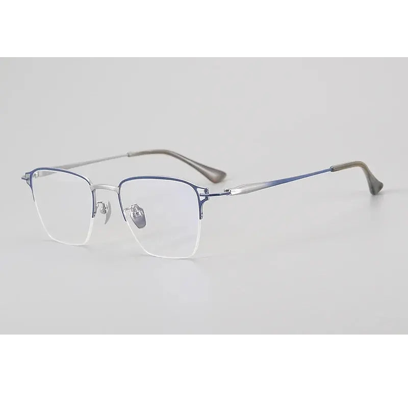 Chashma Unisex Semi Rim Big Polygon Square Titanium Eyeglasses 881485