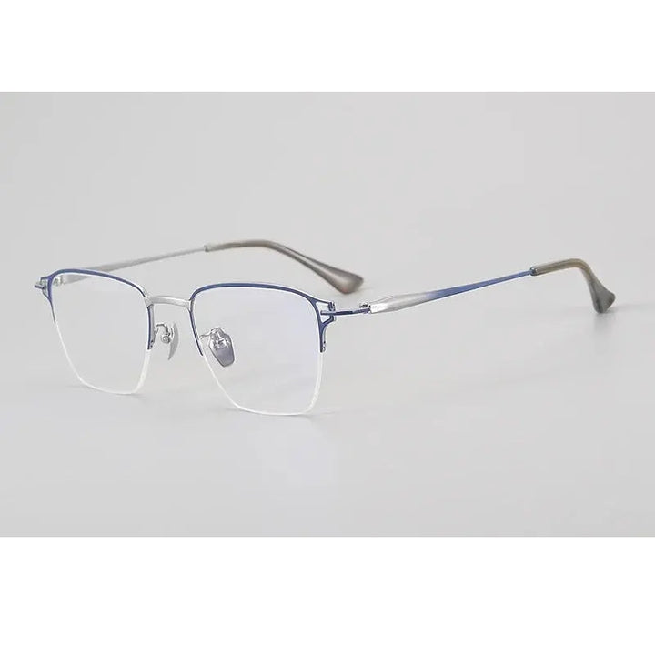 Chashma Unisex Semi Rim Big Polygon Square Titanium Eyeglasses 881485