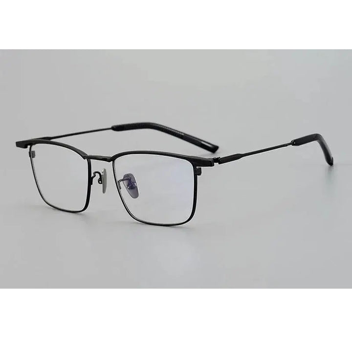Chashma Unisex Full Rim Big Square Brow Line Titanium Eyeglasses 881156