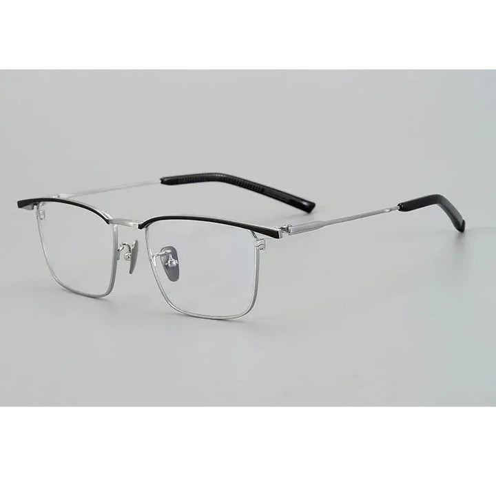 Chashma Unisex Full Rim Big Square Brow Line Titanium Eyeglasses 881156