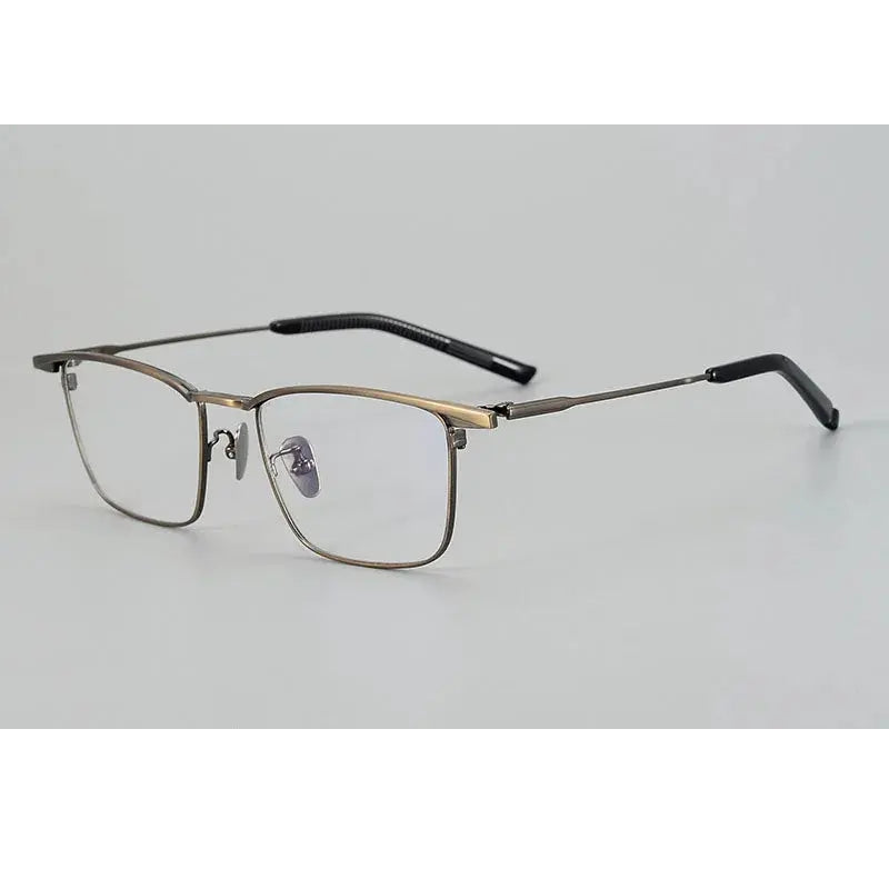 Chashma Unisex Full Rim Big Square Brow Line Titanium Eyeglasses 881156