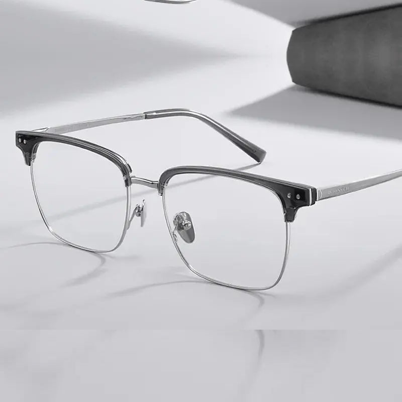 Chashma Ochki Unisex Full Rim Big Square Titanium Tr 90 Eyeglasses 881036