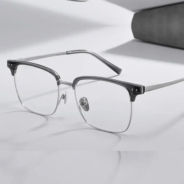 Chashma Ochki Unisex Full Rim Big Square Titanium Tr 90 Eyeglasses 881036