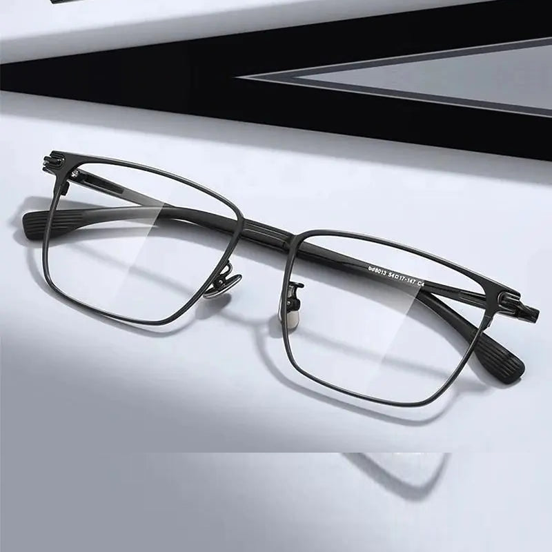 Chashma Ochki Unisex Full Rim Square Titanium Eyeglasses 888013