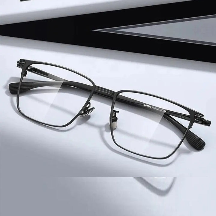 Chashma Ochki Unisex Full Rim Square Titanium Eyeglasses 888013