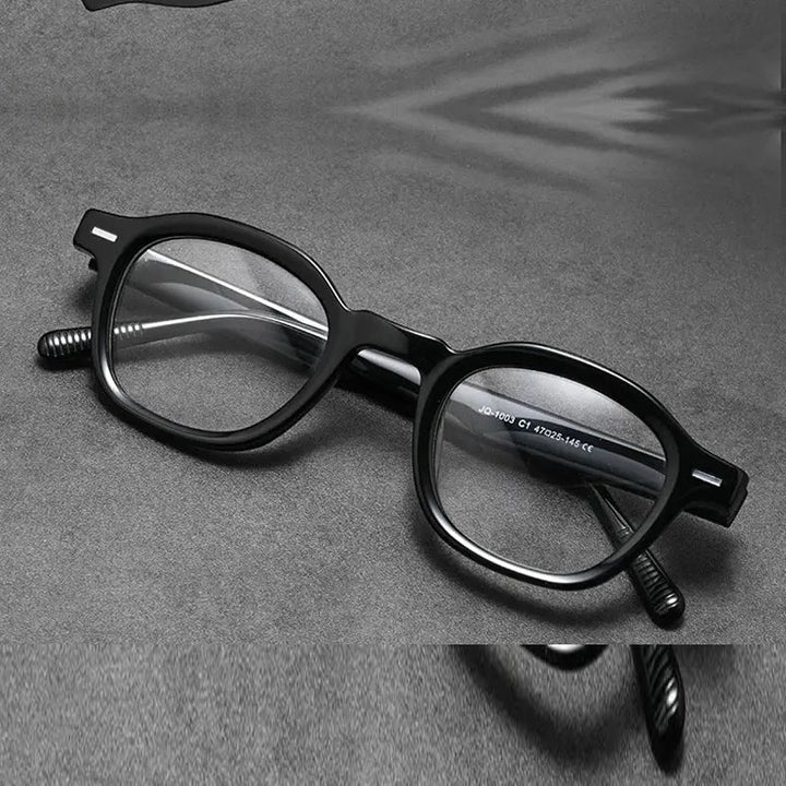 Chashma Ochki Unisex Full Rim Polygon Oval Acetate Eyeglasses 881003