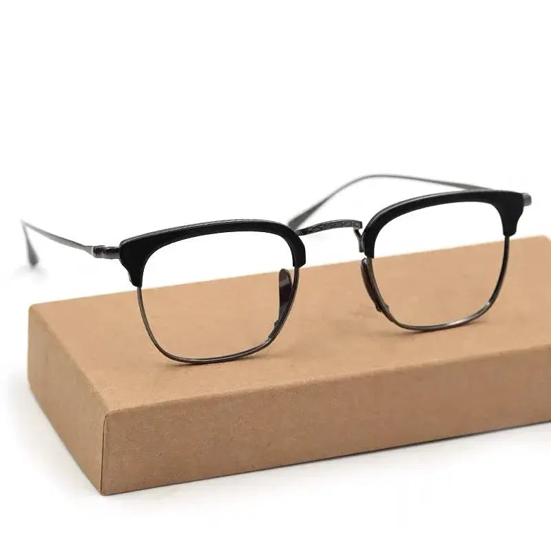Aimee Unisex Full Rim Square Titanium Acetate Eyeglasses 481112