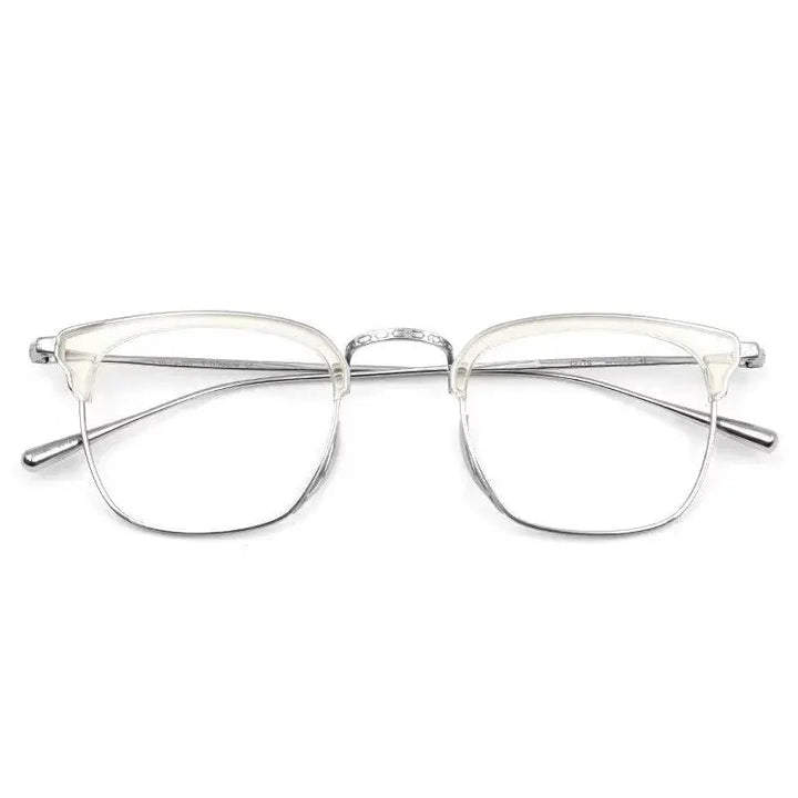 Aimee Unisex Full Rim Square Titanium Acetate Eyeglasses 481112