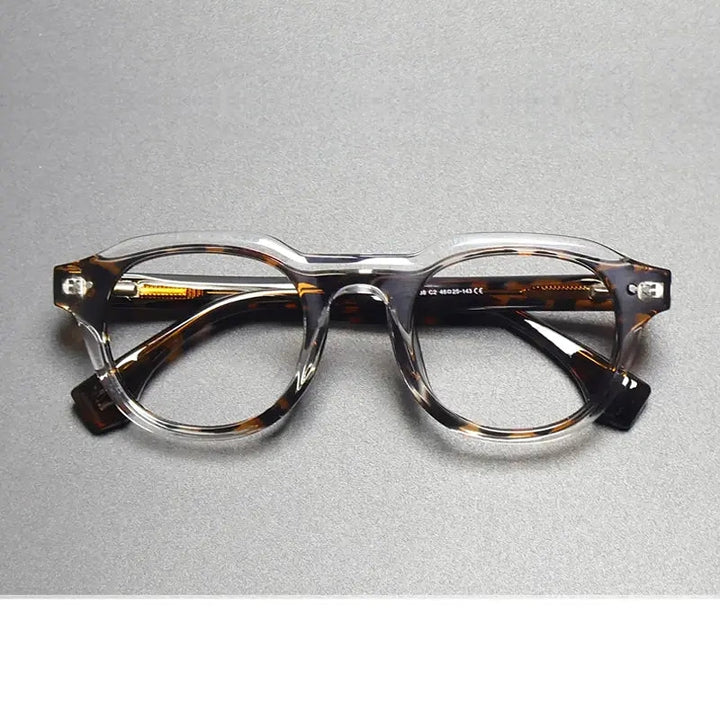 Gatenac Unisex Full Rim Oval Square Tr 90 Titanium Eyeglasses  776088