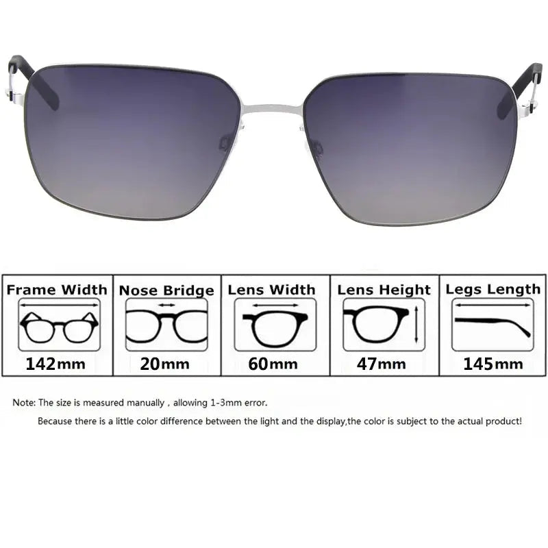 Aimee Full Rim 800200 Unisex Ultralight Pure Titanium Square Sunglasses