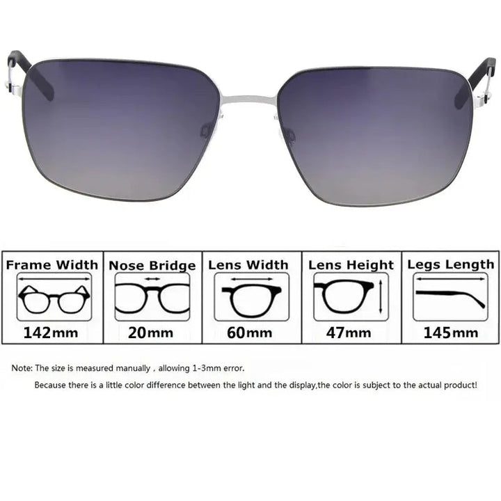 Aimee Full Rim 800200 Unisex Ultralight Pure Titanium Square Sunglasses