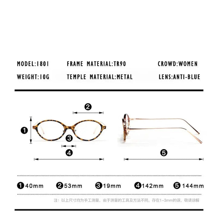 Kansept Unisex Full Rim Oval Tr 90 Metal Frames 180100
