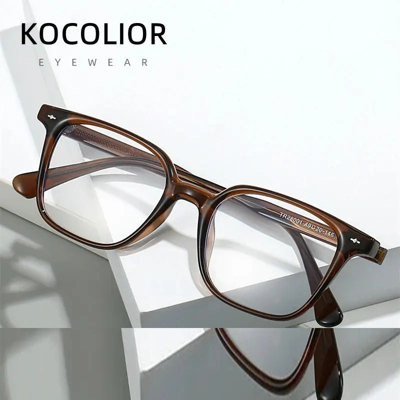 Kocolior 280010 Unisex Full Rim Oval Square Tr 90 Alloy Frames