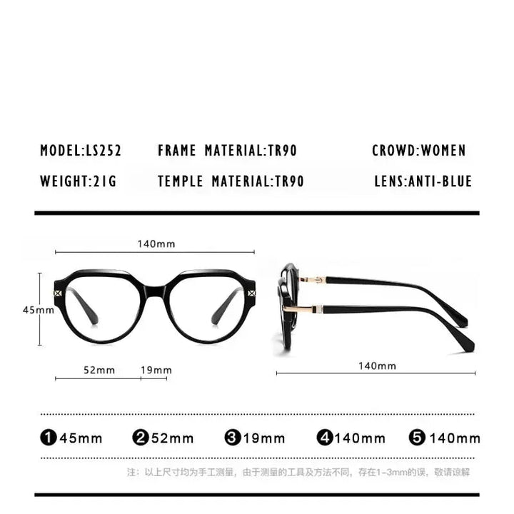 Kansept Unisex Full Rim Oval Tr 90 Frames 052520