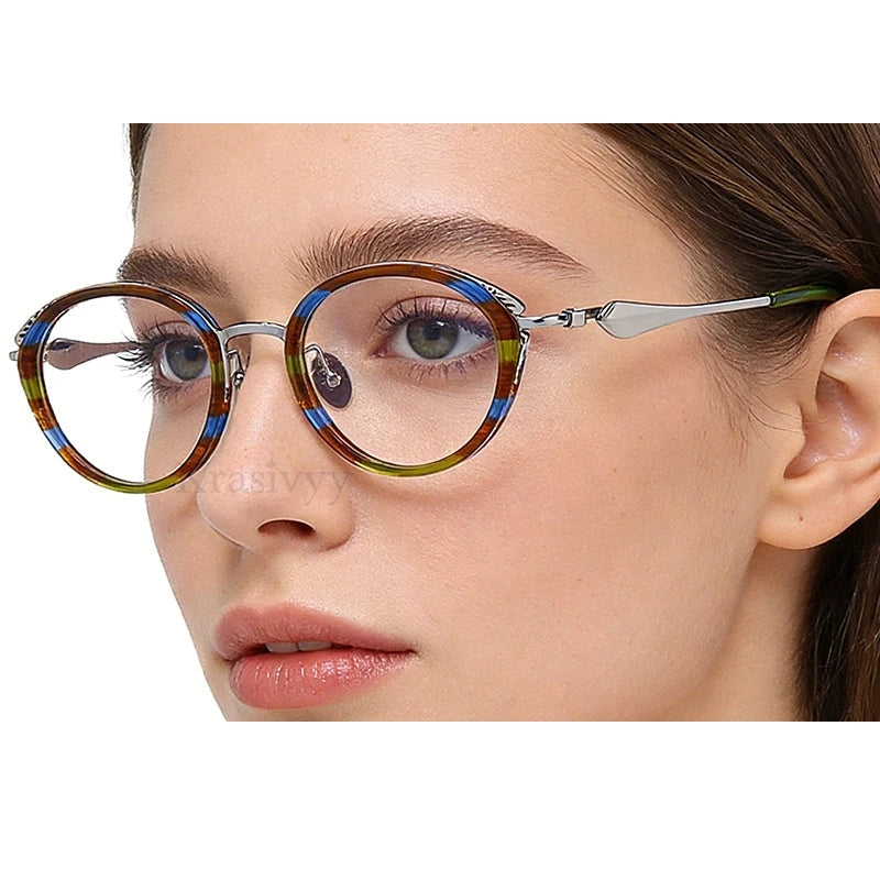 Krasivyy Unisex Full Rim Oval Titanium Prescription Eyeglasses KR6882