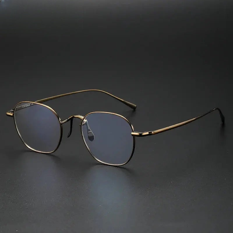 Chashma Ottica Women's Full Rim Polygon Square Titanium Eyeglasses 464544 - Bronze