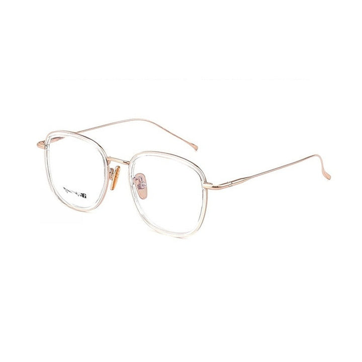 Chashma Ottica Unisex Full Rim Square Acetate Titanium Eyeglasses 88037