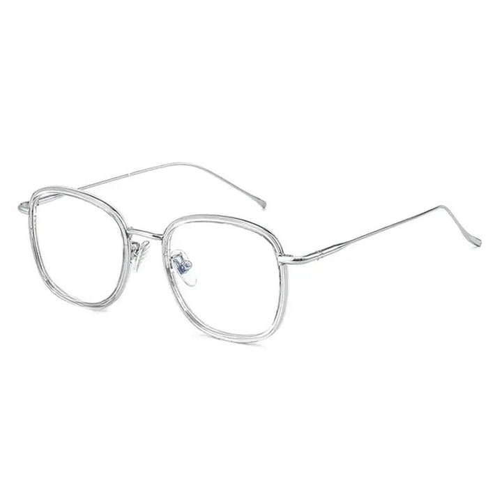 Chashma Ottica Unisex Full Rim Square Acetate Titanium Eyeglasses 88037