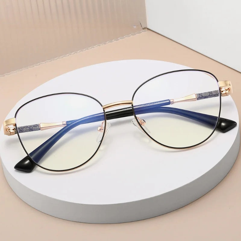 Vicky Women's Full Rim Cat Eye Stainless Steel Eyeglasses 78011 - Cover