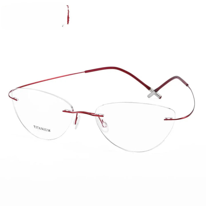 Chashma Ottica Unisex Rimless Cat Eye Titanium Eyeglasses 720003