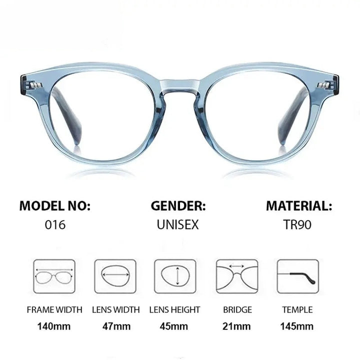 Chashma Ottica Unisex Full Rim Round Tr 90 Alloy Eyeglasses 774106