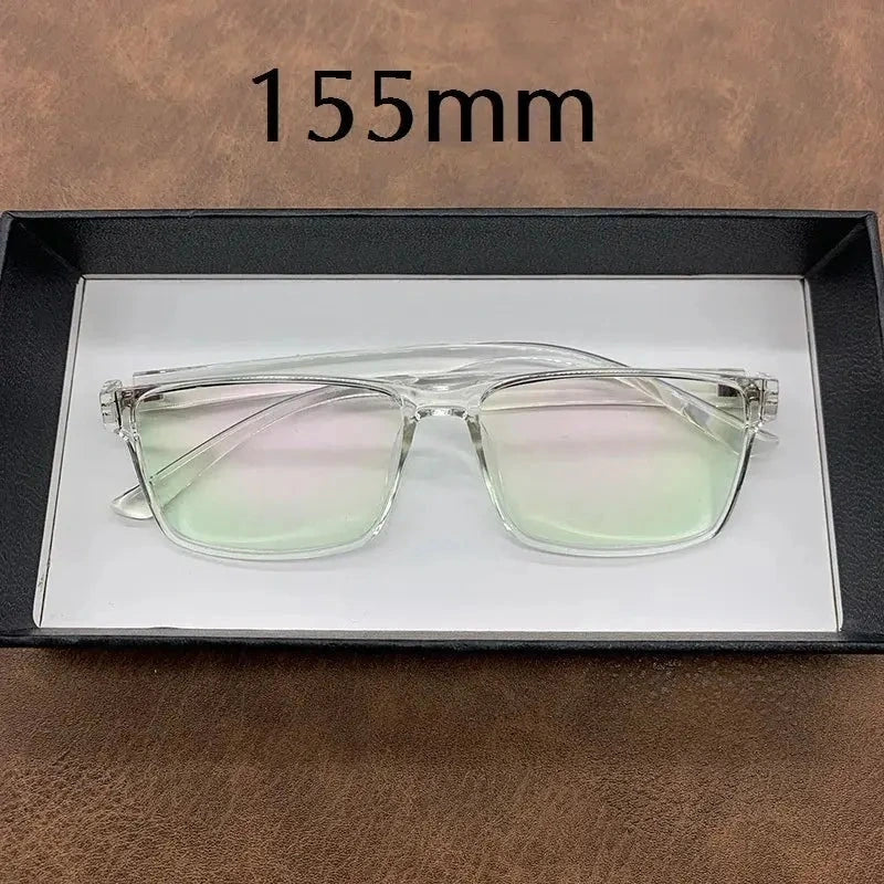 Cubojue  Unisex Full Rim Big Square Tr 90 Titanium Reading Glasses 52257 - transparent / anti blue light 400