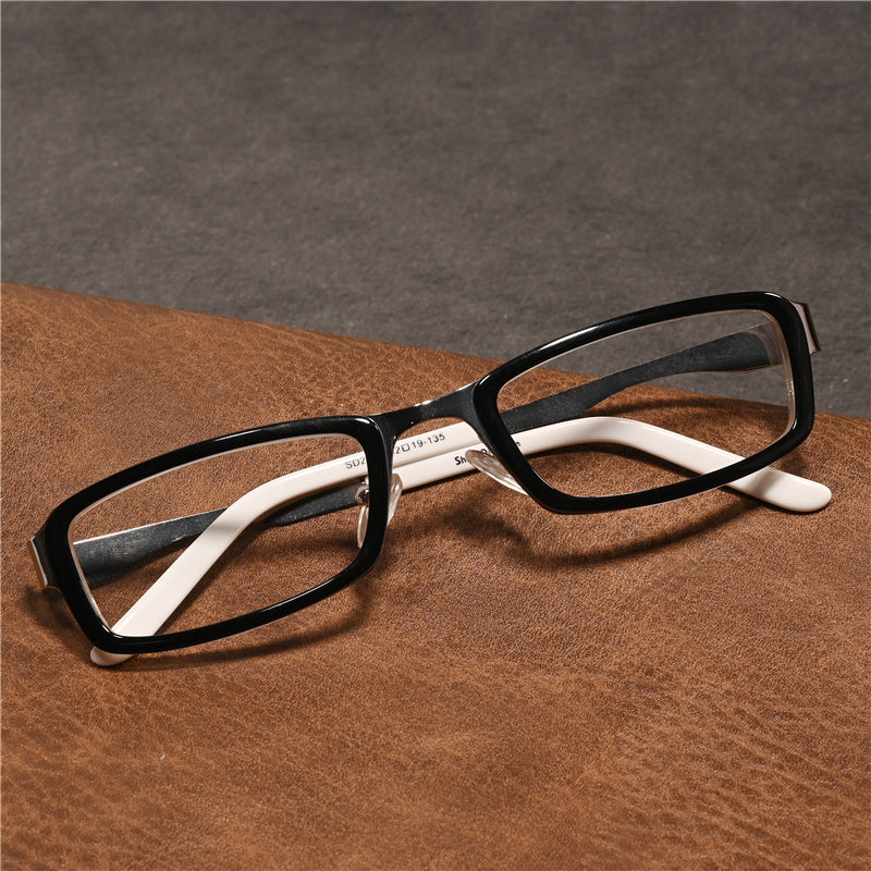 Cubojue Unisex Full Rim Rectangle Alloy Presbyopic Reading Glasses 2108p - anti blue light 350