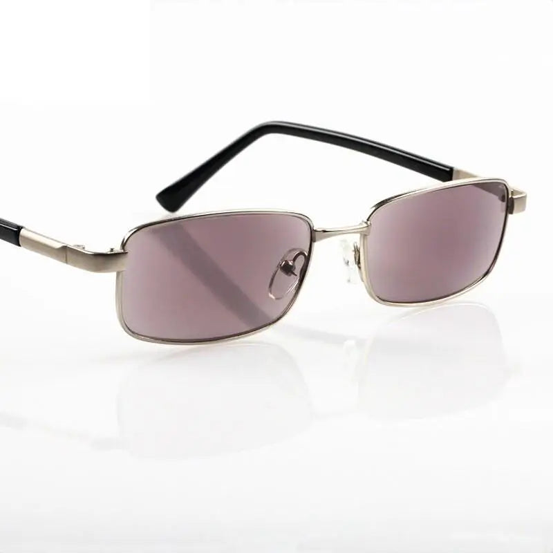 Cubojue Unisex Full Rim Rectangle Alloy Reading Glasses Photochromic 869 - Photochromic