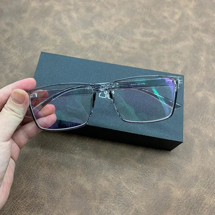 Cubojue Unisex Reading Glasses 155mm Oversized Tr 90 Big Full Rim - grey