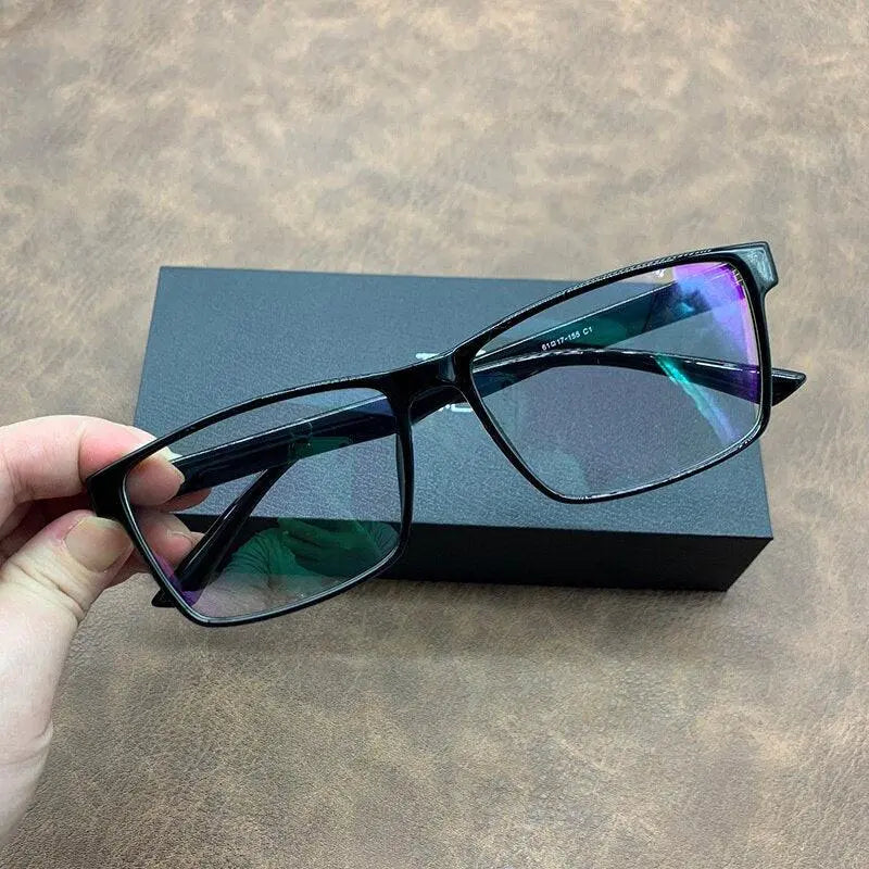 Cubojue Unisex Reading Glasses 155mm Oversized Tr 90 Big Full Rim - shiny black