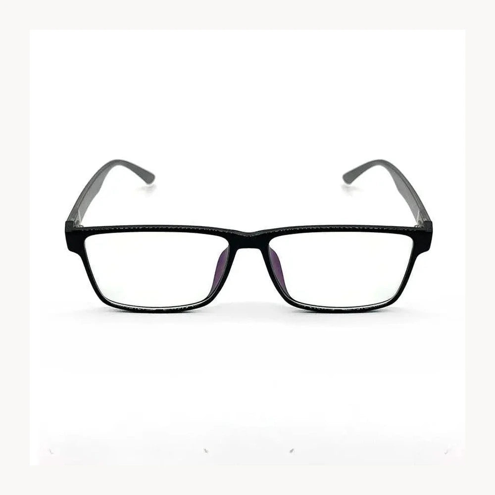 Cubojue Unisex Reading Glasses 155mm Oversized Tr 90 Big Full Rim - shiny black / anti blue light 0