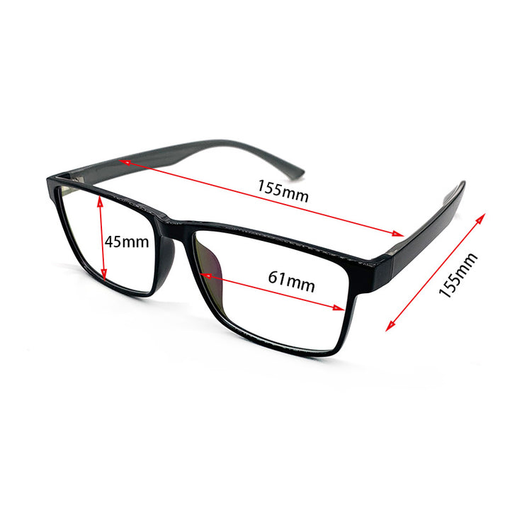 Cubojue Unisex Reading Glasses 155mm Oversized Tr 90 Big Full Rim - Size Chart