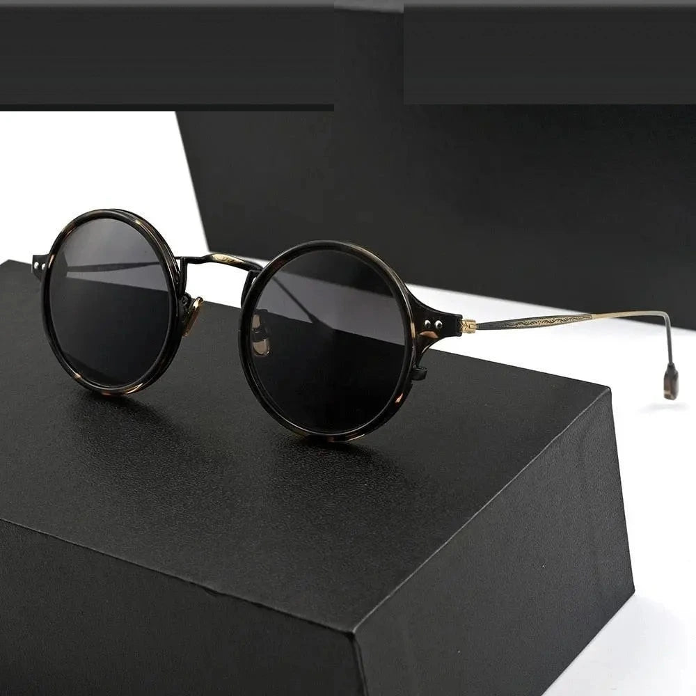 Cubojue Women's Full Rim Round Alloy Polarized Sunglasses 4343 - tortoise black / polarized