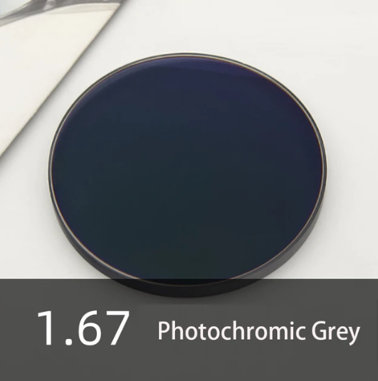 Cubojue 1.67 Index Single Vision High Dispersion Myopic Photochromic Lenses Lenses Cubojue Lenses Photochromic Gray NO Anti Blue Light  