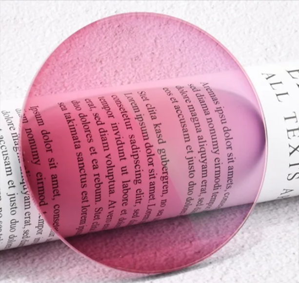Cubojue 1.56 Index Single Vision Colorful Myopic Photochromic Lenses Lenses Cubojue Lenses Pink  