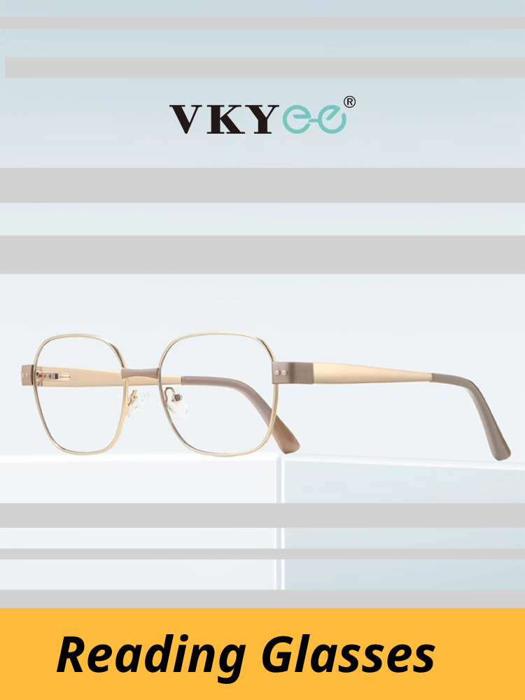 Vicky Women's Full Rim Flat Top Polygonal Alloy Reading Glasses 513172