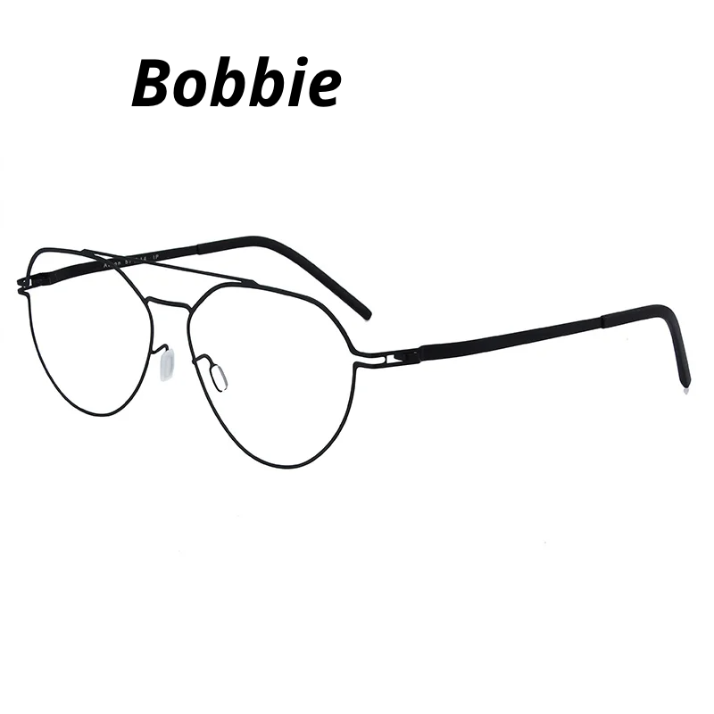 Bobbie Unisex Full Rim Oval Double Bridge Steel Eyeglasses 571448