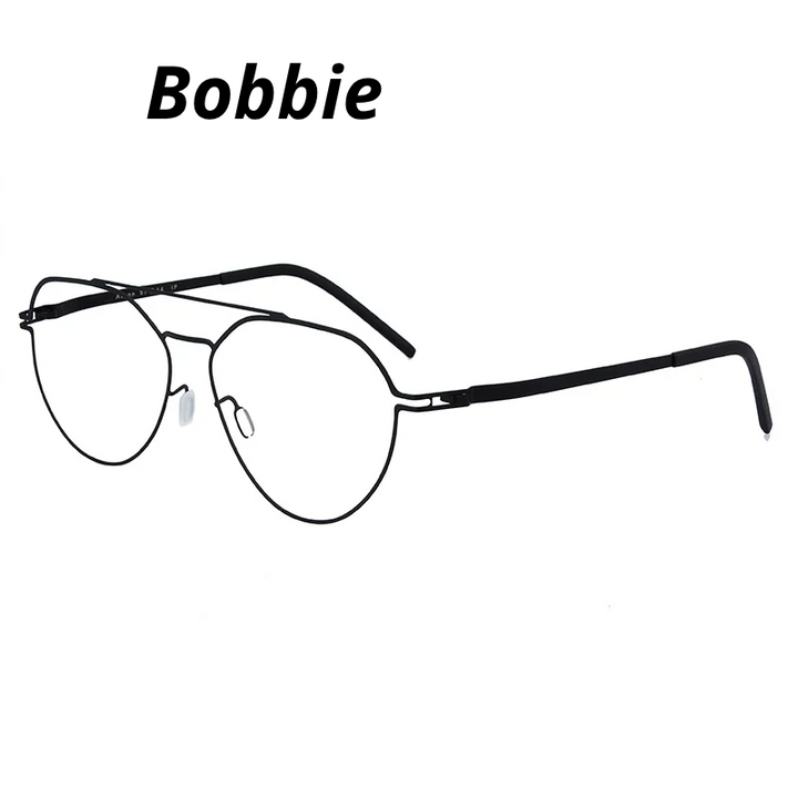 Bobbie Unisex Full Rim Oval Double Bridge Steel Eyeglasses 571448