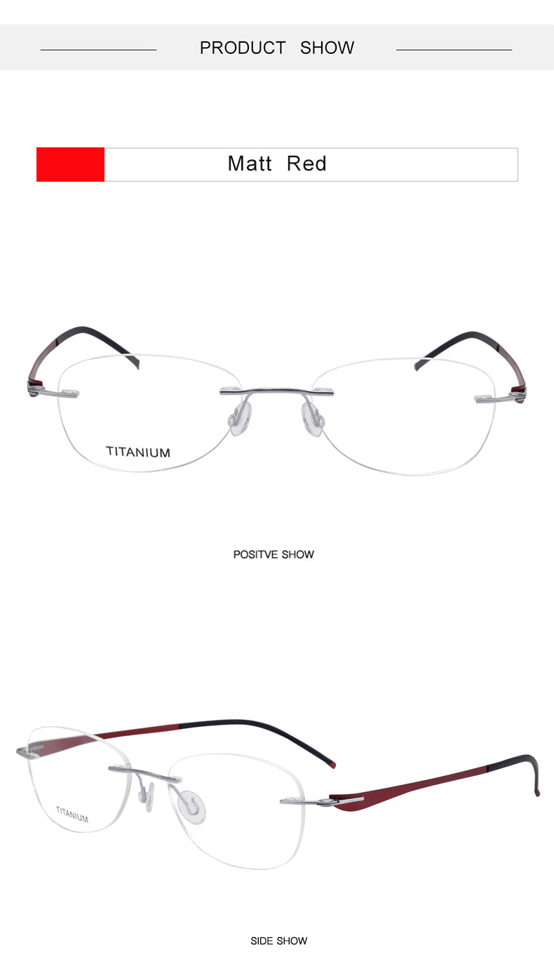 Krasivyy Unisex Rimless Oval Screwless Titanium Rimless Eyeglasses 5003 — view 10 | Krasivyy at FuzWeb