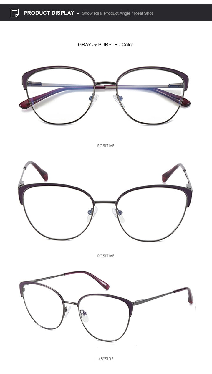 Chashma Womens Full Rim Oval Cat Eye Alloy Eyeglasses 310393 — view 4 | Chashma at FuzWeb