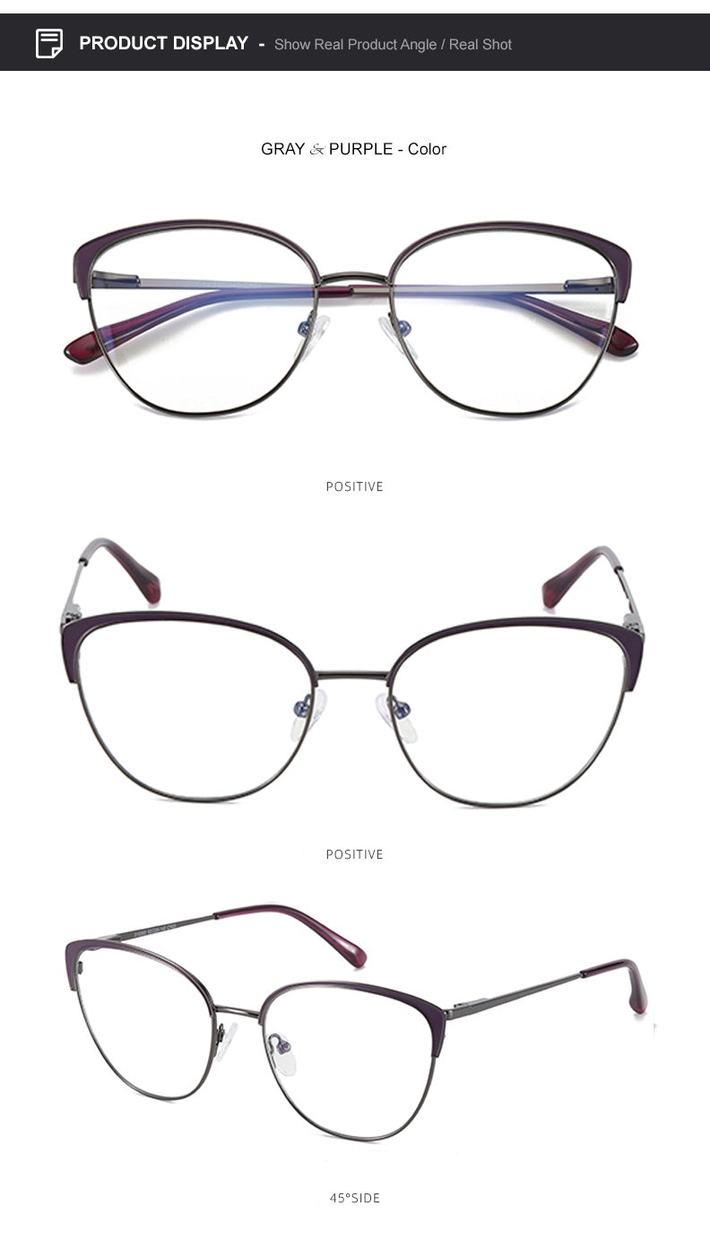 Chashma Ottica Womens Full Rim Oval Cat Eye Alloy Eyeglasses 310393 — view 2 | Chashma Ottica at FuzWeb