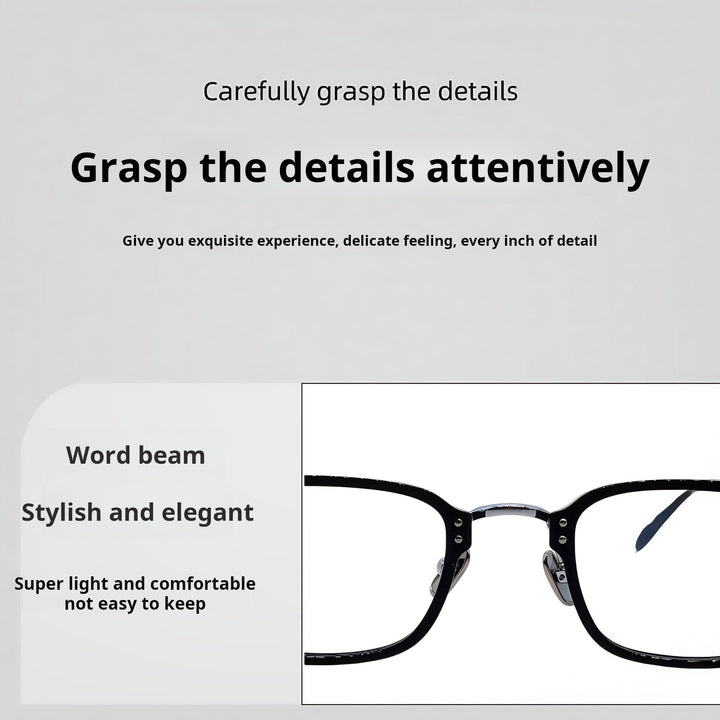 Momoja Womens Full Rim Polygon Acetate Titanium Eyeglasses 72360 — view 2 | Momoja at FuzWeb