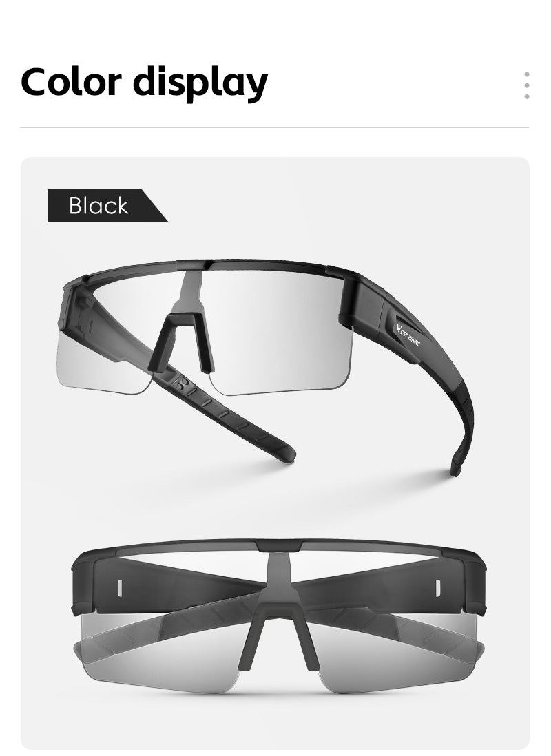 West Biking Unisex Semi Rim Square Over Frame Polycarbonate Sunglasses 770703.