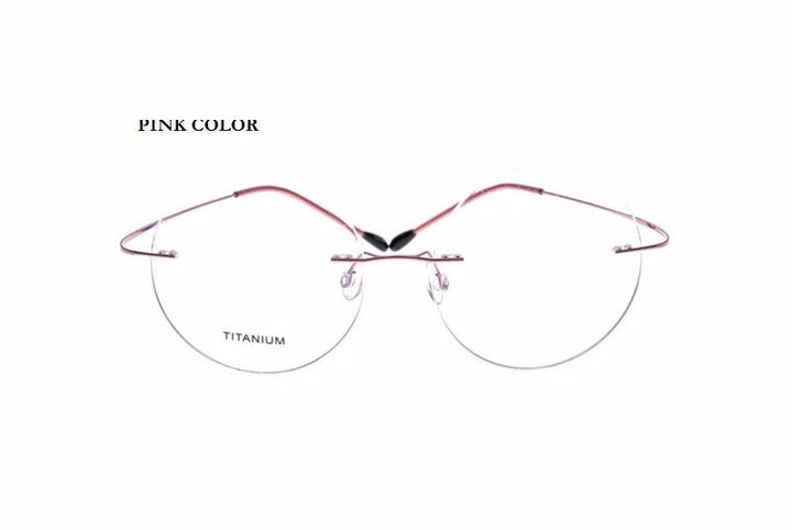 Chashma Ottica Unisex Rimless Round Titanium Eyeglasses 9613