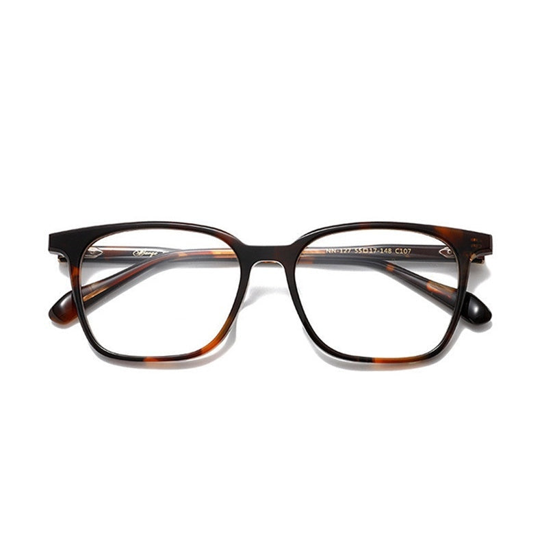 Chashma Ottica Unisex Full Rim Square Acetate Eyeglasses 62127 - Leopard
