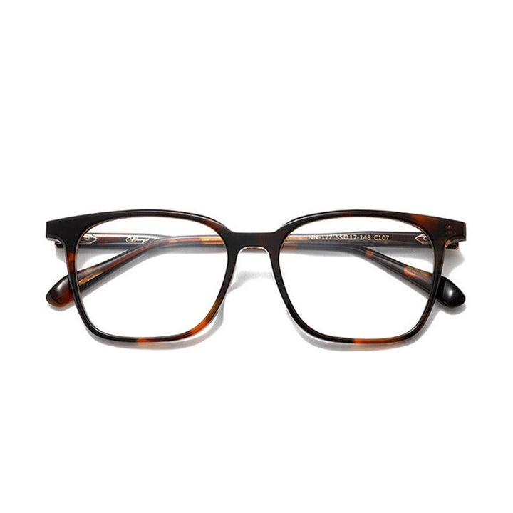 Chashma Ottica Unisex Full Rim Square Acetate Eyeglasses 62127 - Leopard
